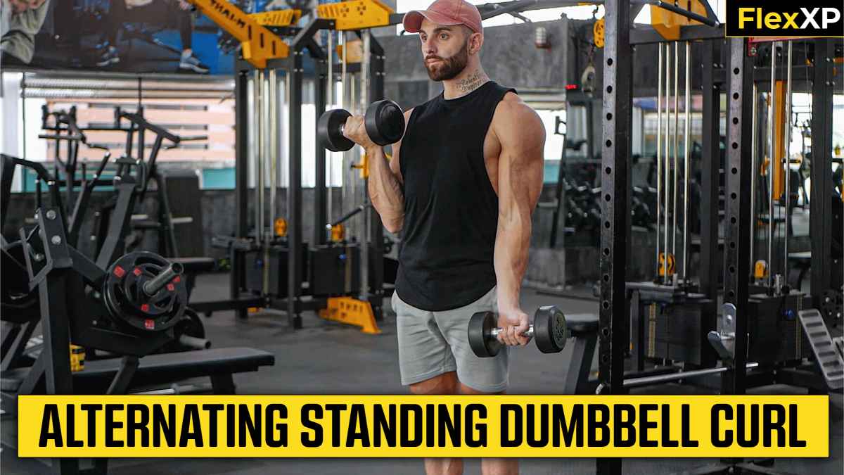 Alternating Standing Dumbbell Curl